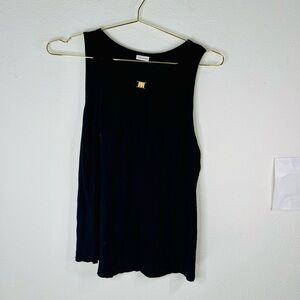 Lascana Women’s Black Sleeveless Tank Top Size Large Casual Stretch 24”